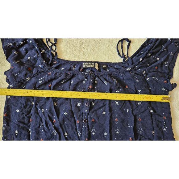 Superdry Revolution Ladies Navy Summer Off Shoulder Top Size Medium 8 - Picture 5 of 10